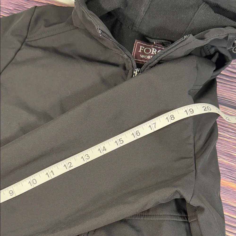 Forge Workwear‎ Kids Black RipStop Hooded Windbreaker Work Coat